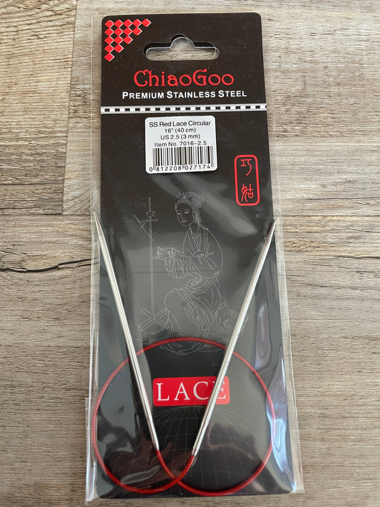 ChiaoGoo Rundstricknadel RED LACE Edelstahl 40cm