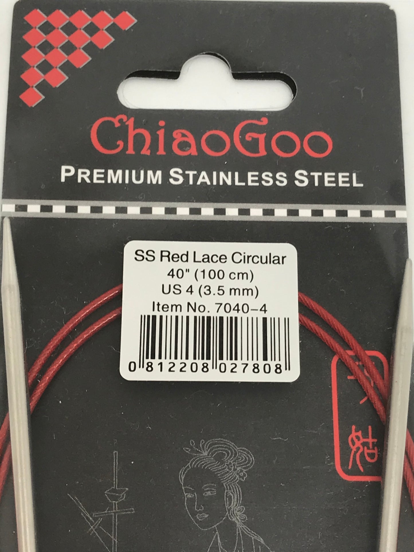 ChiaoGoo Rundstricknadel RED LACE Edelstahl 100 cm